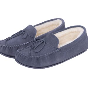 nordvek womens sheepskin suede moccasin slippers with rubber sole 430 100
