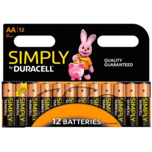 duracell simply aa non rechargeable batteries, 12 pack