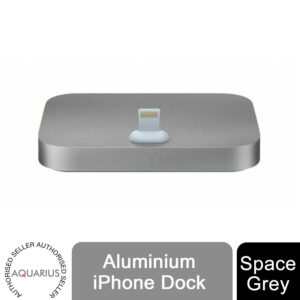 aquarius aluminium phone dock compatible with eight pin devices, space grey