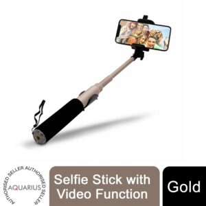 aquarius selfie stick with video function gold