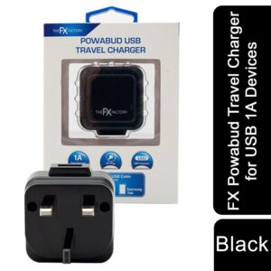 fx mains charger powabud for usb 1a & micro usb devices for usb 1a black