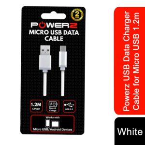 powerz usb data charger cable for micro usb 1.2m white