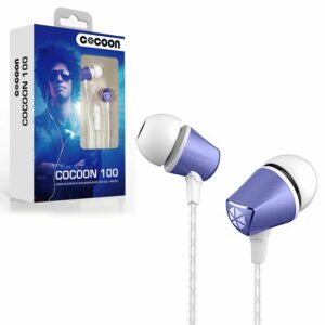 cocoon 100 series noise isolating tangle free in ear headphone for smartphone cobalt blue