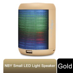 nby small sound activate led light bluetooth speaker and dancing fountain, gold