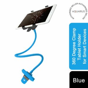 aquarius 360 degree clamp tablet holder for smart devices blue