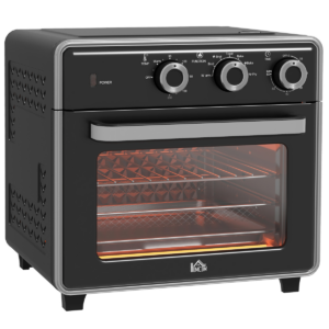 homcom air fryer oven 20l mini oven countertop convection oven 1400w black