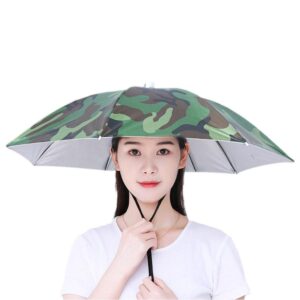 outdoor sun protection umbrella hat waterproof & adjustable headwear