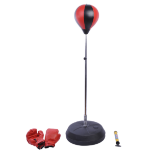 adjust kids training boxing punching ball bag boxing punching w/ gloves homcom
