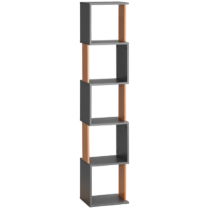 homcom 5 tier bookshelf freestanding bookcase storage shelves