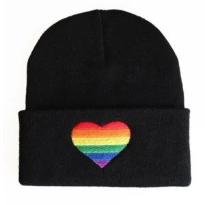 ootdty stylish rainbow striped beanie warm casual headwear