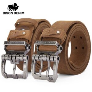 bison denim solid fashion belt versatile office & casual style