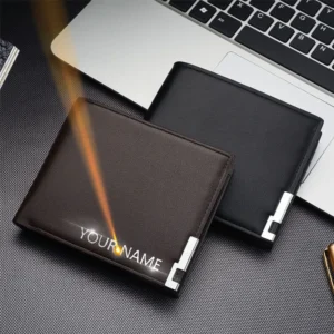 lovellerry pu wallet stylish design with name engraving option