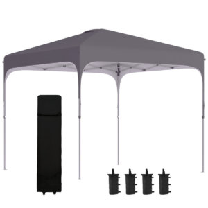 3x3m pop up gazebo, foldable canopy tent & carry bag with wheels & 4 legs