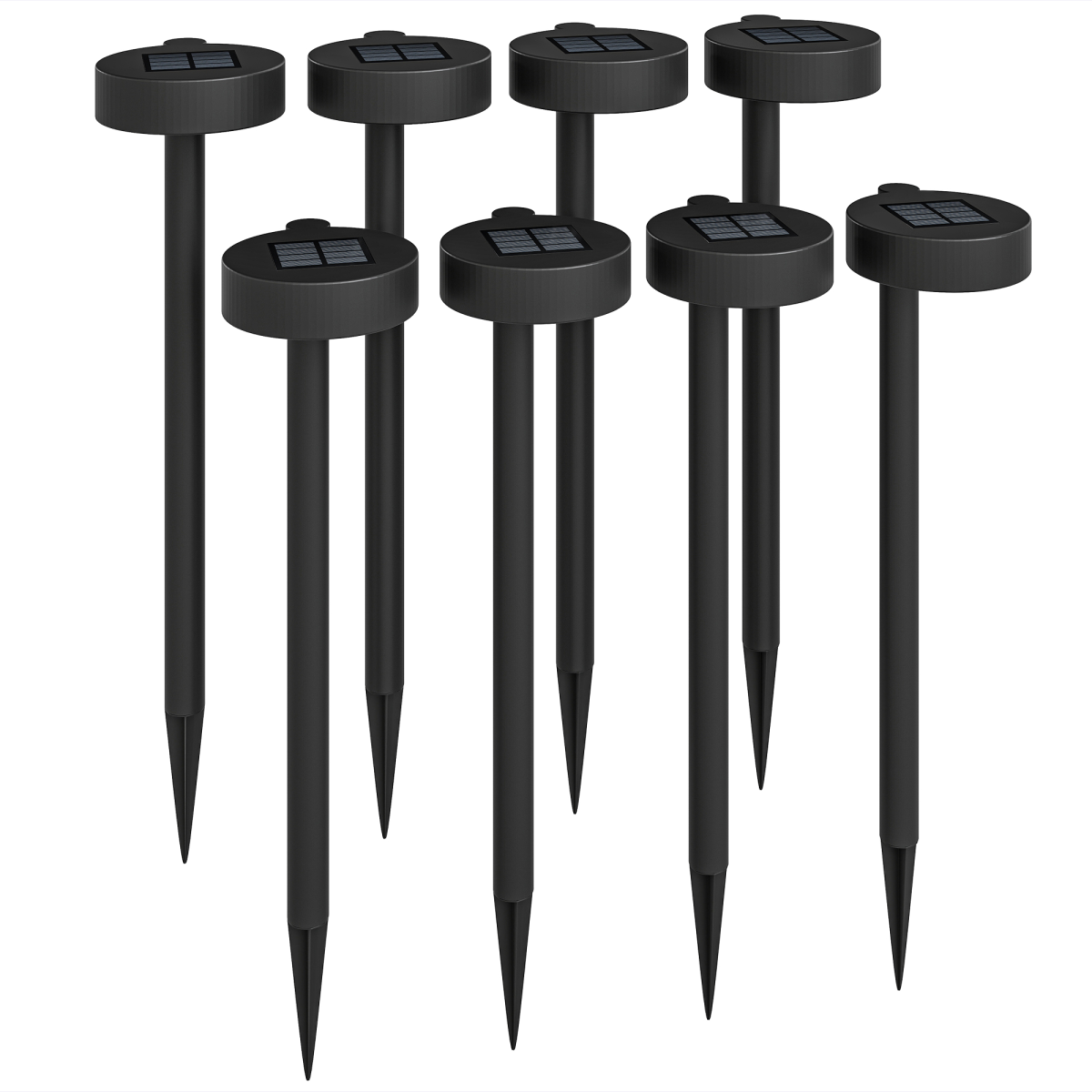 outsunny solar stake lights 8 pack, ip44 pathway lighting, auto on/off led
