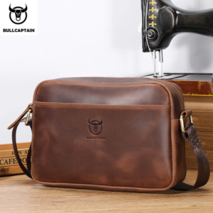 bullcaptain large capacity crazy horse leather cross body fashion bag