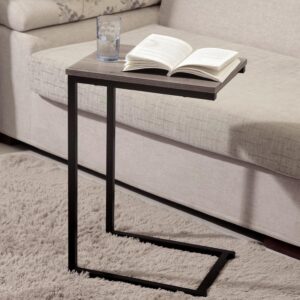 c shaped side table black powder coating