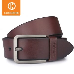 ccoolerfire genuine leather belt luxury fashion wide belt for everyday use