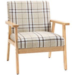 homcom modern accent chairs upholstered linen feel living room chair beige