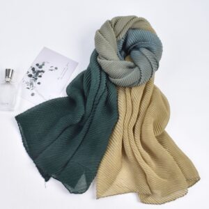 ywqlwj high quality pleated long scarf | elegant fashion accessory